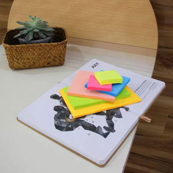 Vanpad Sticky Notes 6x8 in Bright Stickies Colorful Super Sticking Power Memo Pads Strong Adhesive 5 PadsPack 28 Sheetspad6x8 Bright