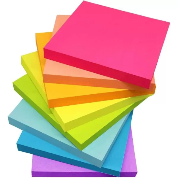 Sticky Notes 3x3 InchesBright Colors SelfStick Pads Easy to Post for Home Office Notebook 82 Sheetspad16