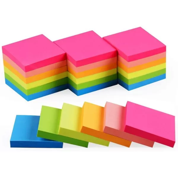 Vanpad 24 Pack Sticky Notes 2x2 in Pastel Post Stickies It Super Sticking Power Memo Pads Its Strong Adhesive 70 Sheetspad2x2 Bright