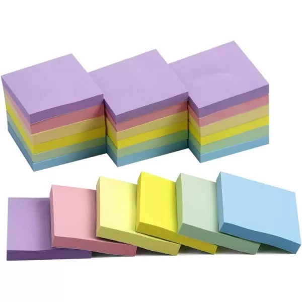 Vanpad 24 Pack Sticky Notes 2x2 in Pastel Post Stickies It Super Sticking Power Memo Pads Its Strong Adhesive 70 Sheetspad2x2 Pastel