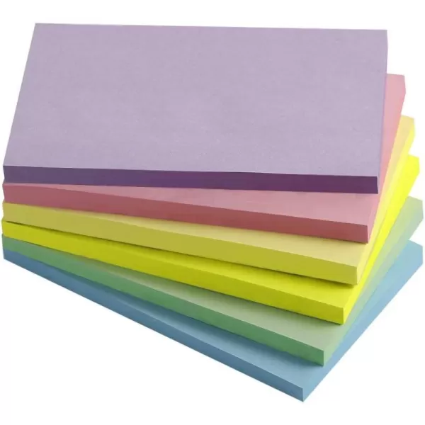 Vanpad Sticky Notes 3x5 in Bright Stickies Colorful Super Sticking Power Memo Pads Strong Adhesive 6 PadsPack 75 Sheetspad3x5 Pastel