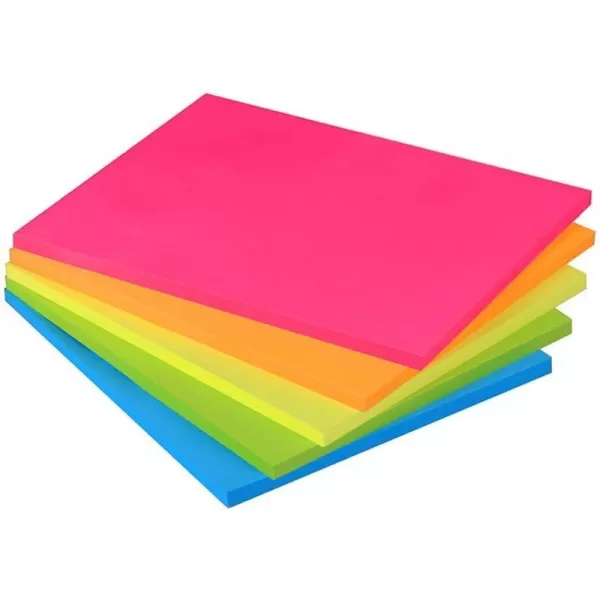 Vanpad Sticky Notes 6x8 in Bright Stickies Colorful Super Sticking Power Memo Pads Strong Adhesive 5 PadsPack 28 Sheetspad6x8 Bright