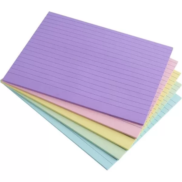 Vanpad Sticky Notes 6x8 in Bright Stickies Colorful Super Sticking Power Memo Pads Strong Adhesive 5 PadsPack 28 Sheetspad6x8 Pastel Lined