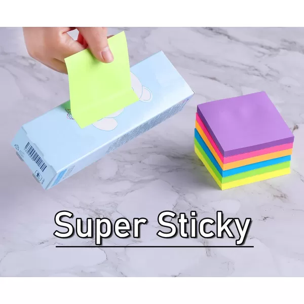 24 Pack Sticky Notes 3x3 in Post Bright Stickies Colorful Super Sticking Power Memo Pads Strong Adhesive 74 Sheetspad24pcs Bright 3x3