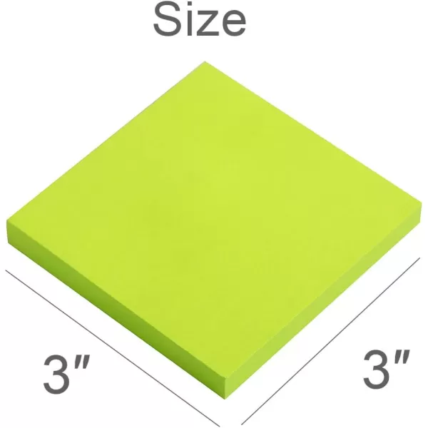 Sticky Notes 3x3 InchesLight Pink SelfStick Pads Easy to Post for Home Office Notebook 8 PadsPackBright Green