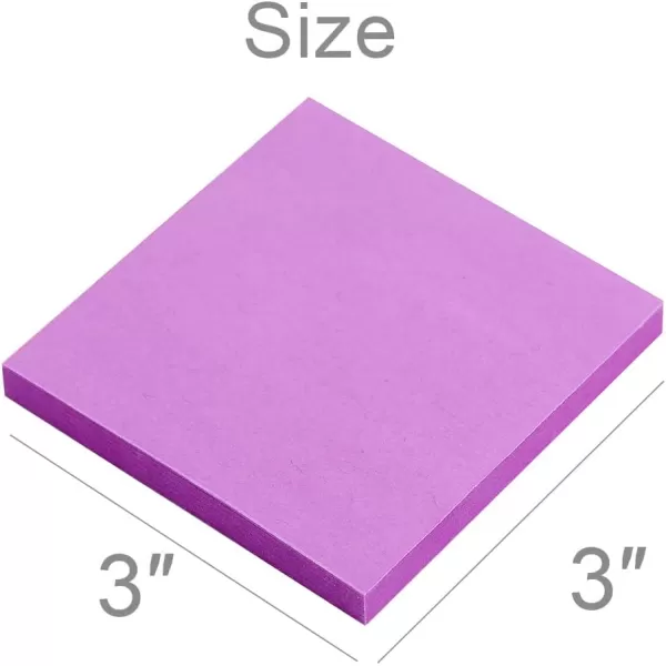 Sticky Notes 3x3 InchesLight Pink SelfStick Pads Easy to Post for Home Office Notebook 8 PadsPackBright Purple