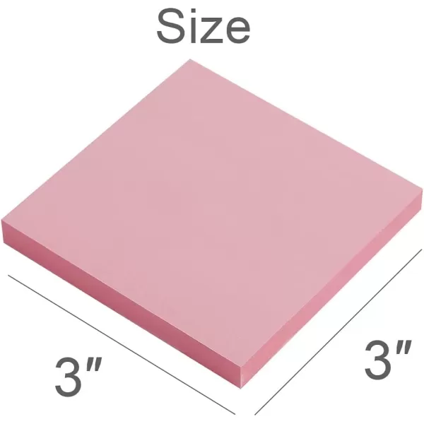 Sticky Notes 3x3 InchesLight Pink SelfStick Pads Easy to Post for Home Office Notebook 8 PadsPackLight Pink