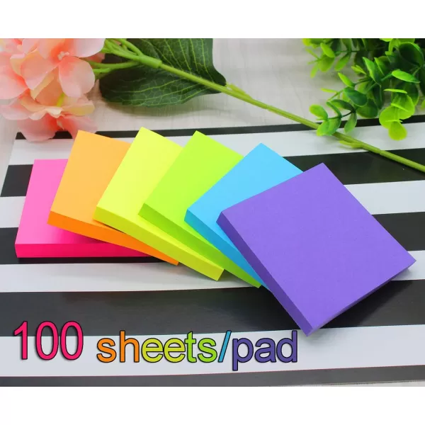 Vanpad 16 Pack Sticky Notes 3x3 InchesBright Colors SelfStick Pads Easy to Post for Home Office NotebookMulticolored