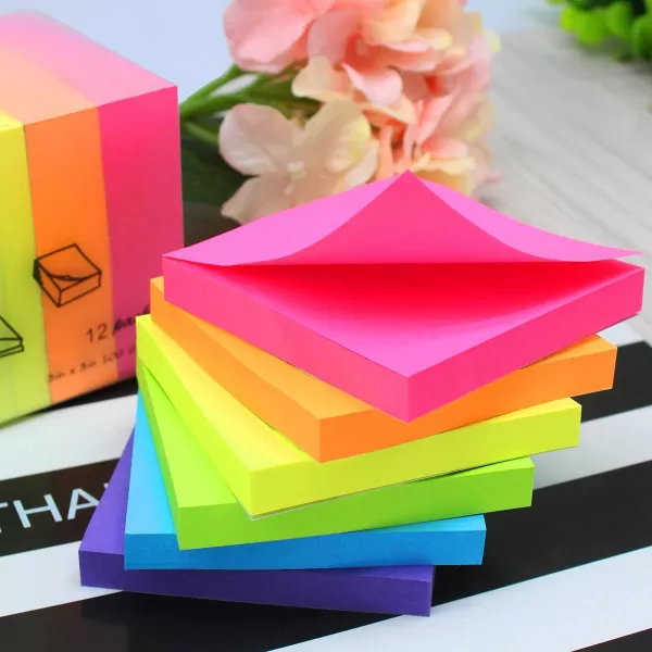 Vanpad 16 Pack Sticky Notes 3x3 InchesBright Colors SelfStick Pads Easy to Post for Home Office NotebookMulticolored