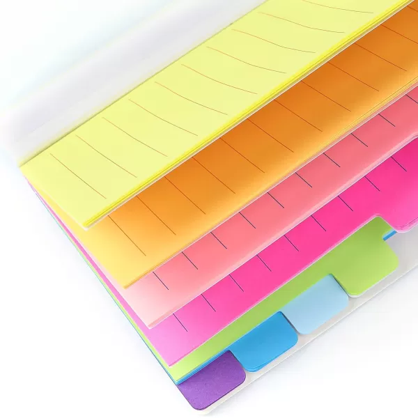 Vanpad 2 Pack Office Supplies Divider Sticky Notes TabsSchool Supplies Tabbed SelfStick Lined Note Pad 4 x 6 Inches 64 Ruled Notes per Pack 2 Pack2