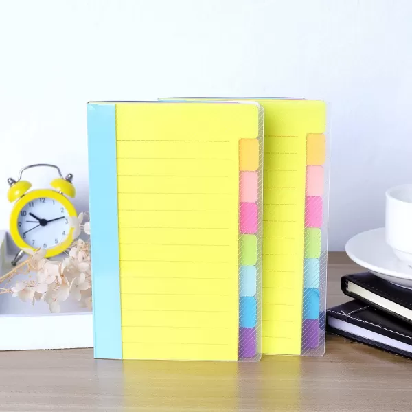 Vanpad 2 Pack Office Supplies Divider Sticky Notes TabsSchool Supplies Tabbed SelfStick Lined Note Pad 4 x 6 Inches 64 Ruled Notes per Pack 2 Pack4