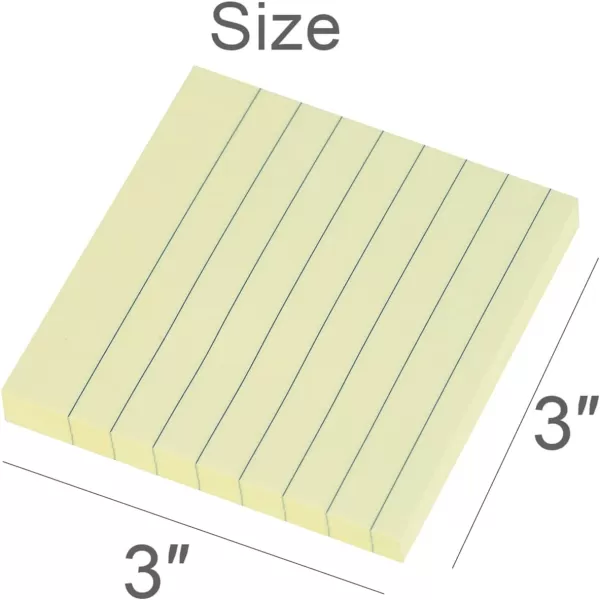 Vanpad Lined Sticky Notes 3x3 Inches Light Purple Ruled SelfStick Pads Easy to Post for Home Office Notebook 8 PadsPackLight Yellow