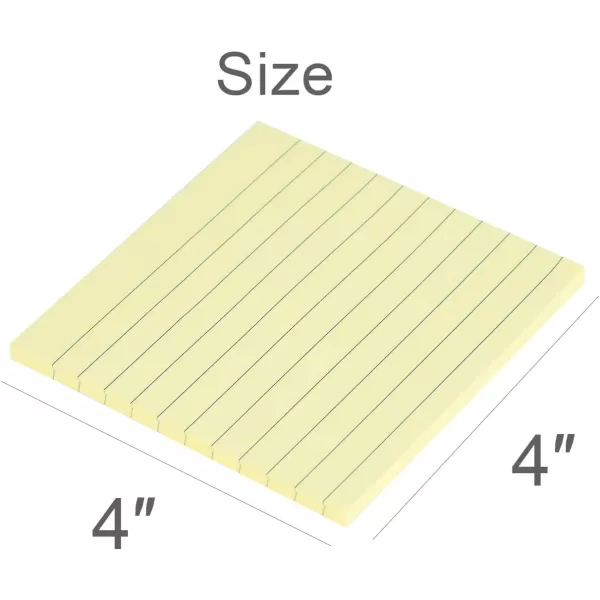 Vanpad Lined Sticky Notes 4x4 Inches Bright Purple Ruled SelfStick Pads Easy to Post for Home Office Notebook 8 PadsPackLight Yellow