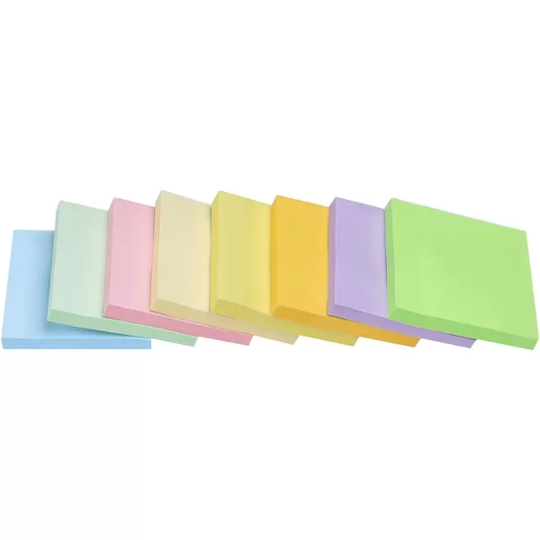 Vanpad Sticky Notes 3x3 Inches Light Colors SelfStick Pads Easy to Post for Home Office Notebook 8 PadsPack24