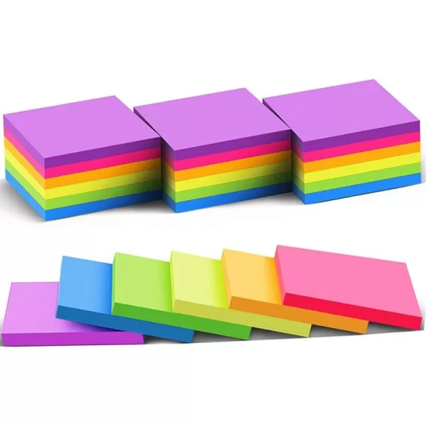 24 Pack Sticky Notes 3x3 in Post Bright Stickies Colorful Super Sticking Power Memo Pads Strong Adhesive 74 Sheetspad24pcs Bright 3x3