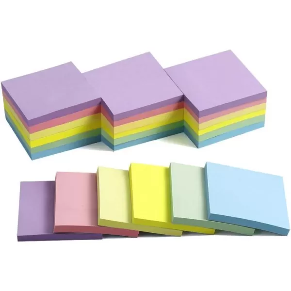 24 Pack Sticky Notes 3x3 in Post Bright Stickies Colorful Super Sticking Power Memo Pads Strong Adhesive 74 Sheetspad24pcs Pastel 3x3