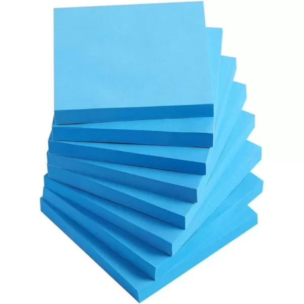 Sticky Notes 3x3 InchesLight Pink SelfStick Pads Easy to Post for Home Office Notebook 8 PadsPackBright Blue