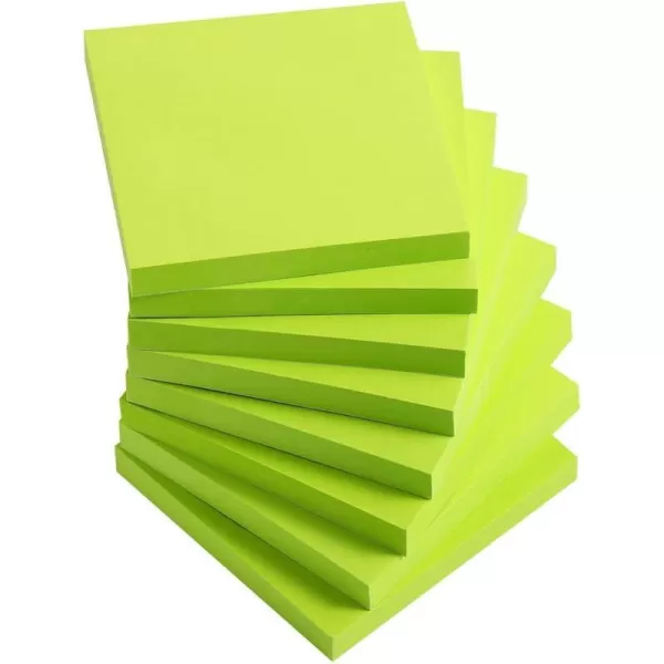 Sticky Notes 3x3 InchesLight Pink SelfStick Pads Easy to Post for Home Office Notebook 8 PadsPackBright Green