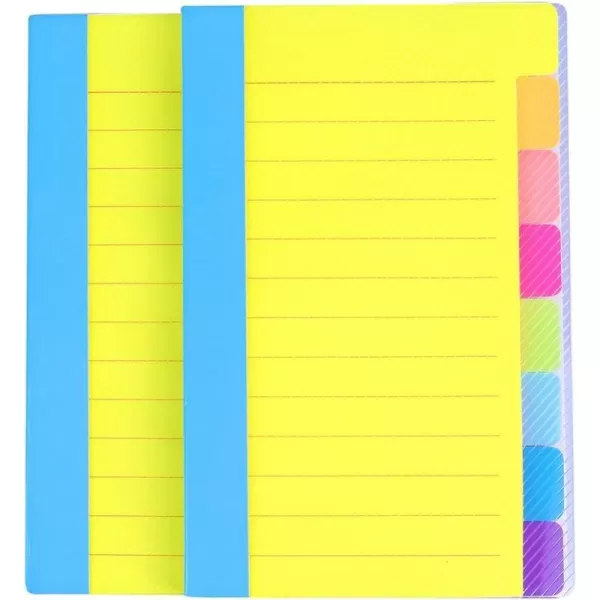 Vanpad 2 Pack Office Supplies Divider Sticky Notes TabsSchool Supplies Tabbed SelfStick Lined Note Pad 4 x 6 Inches 64 Ruled Notes per Pack 2 Pack2