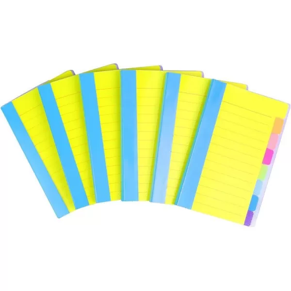 Vanpad 2 Pack Office Supplies Divider Sticky Notes TabsSchool Supplies Tabbed SelfStick Lined Note Pad 4 x 6 Inches 64 Ruled Notes per Pack 2 Pack6