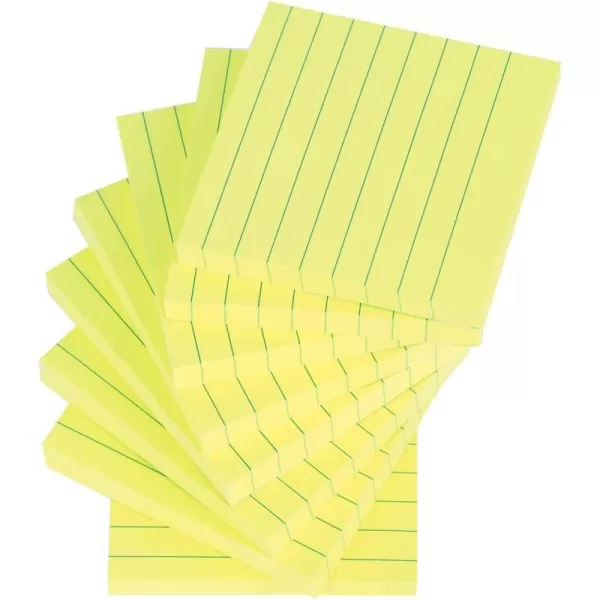 Vanpad Lined Sticky Notes 3x3 Inches Light Purple Ruled SelfStick Pads Easy to Post for Home Office Notebook 8 PadsPackLemon Yellow