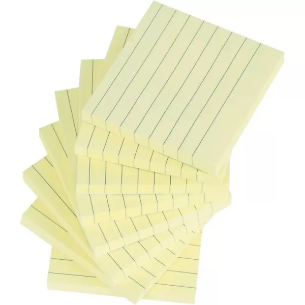 Vanpad Lined Sticky Notes 3x3 Inches Light Purple Ruled SelfStick Pads Easy to Post for Home Office Notebook 8 PadsPackLight Yellow