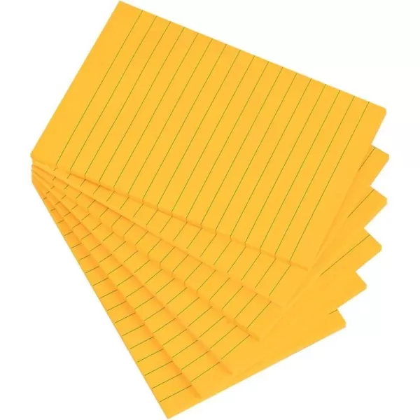 Vanpad Lined Sticky Notes 4X6 in Bright Yellow Ruled Stickies Super Sticking Power Memo Pads Strong Adhesive 6 PadsPack 45 SheetspadBright Orange