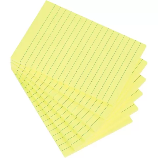 Vanpad Lined Sticky Notes 4X6 in Bright Yellow Ruled Stickies Super Sticking Power Memo Pads Strong Adhesive 6 PadsPack 45 SheetspadLemon Yellow