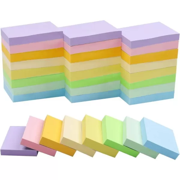 Vanpad Sticky Notes 15x2 Inches Light Colors SelfStick Pads 24 Pack 75 SheetsPad24