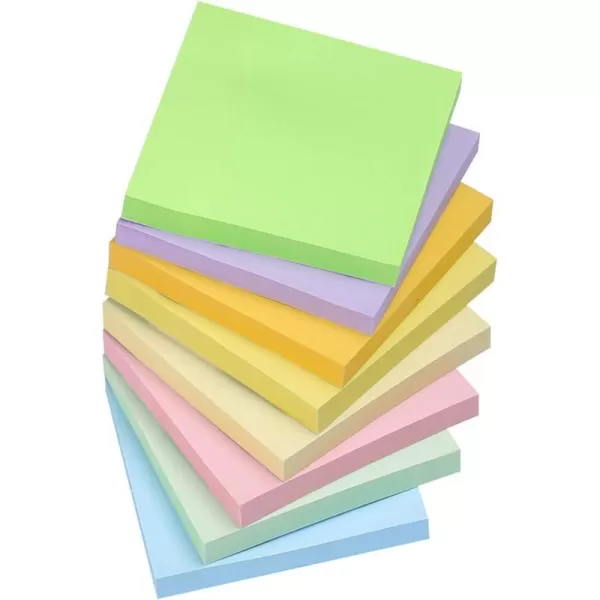 Vanpad Sticky Notes 3x3 Inches Light Colors SelfStick Pads Easy to Post for Home Office Notebook 8 PadsPack24