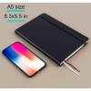 imageVanpad Hardcover Lined Journal 83quot x 55quot Sturdy Classic A5 Writing Notebook Ruled Medium Smooth Note Book Flat 100 gsm Thick Paper No Bleed Leather Cover with Bookmarks and Inner Pockets Black