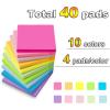 image40 Pads Sticky Notes 3x3 in Post Bright Stickies Colorful Super Sticking Power Memo Pads Strong Adhesive40