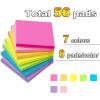 image56 Pads Sticky Notes Bulk 3x3 in Post Bright Stickies Colorful Super Sticking Power Memo Pads Strong Adhesive56