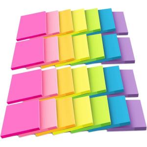 image56 Pads Sticky Notes Bulk 3x3 in Post Bright Stickies Colorful Super Sticking Power Memo Pads Strong Adhesive28