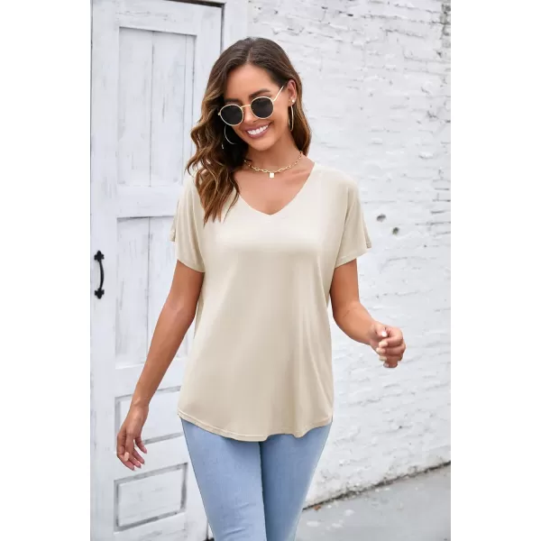 Herou Casual Summer Short Sleeve High Low Loose T Shirt Basic Tees Tops for WomenZoyster
