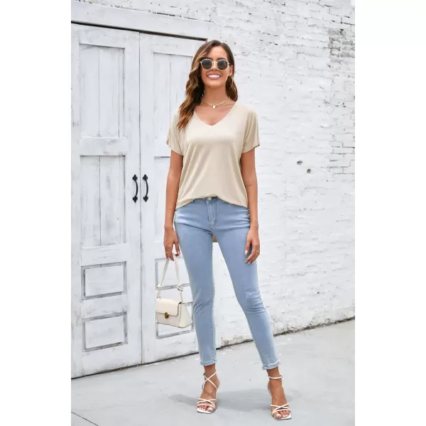 Herou Casual Summer Short Sleeve High Low Loose T Shirt Basic Tees Tops for WomenZoyster