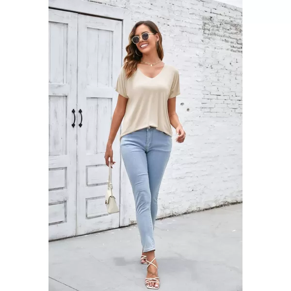 Herou Casual Summer Short Sleeve High Low Loose T Shirt Basic Tees Tops for WomenZoyster