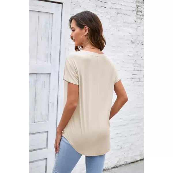 Herou Casual Summer Short Sleeve High Low Loose T Shirt Basic Tees Tops for WomenZoyster