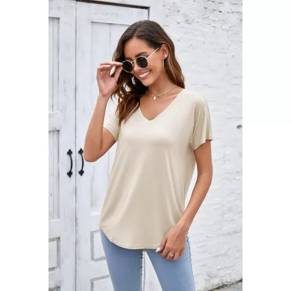 Herou Casual Summer Short Sleeve High Low Loose T Shirt Basic Tees Tops for WomenZoyster