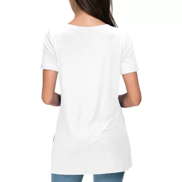 Herou Ladies V Neck T Shirts Undershirt High Low Hem Lightweight Comfy Tees White MediumHerou Ladies V Neck T Shirts Undershirt High Low Hem Lightweight Comfy Tees White Medium