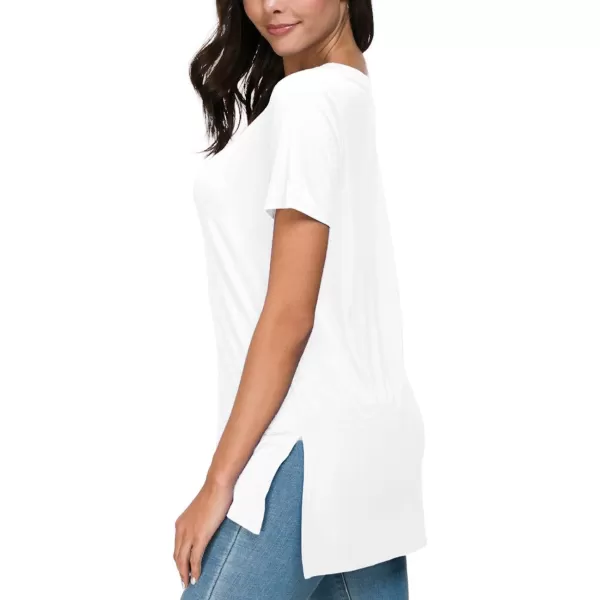 Herou Ladies V Neck T Shirts Undershirt High Low Hem Lightweight Comfy Tees White MediumHerou Ladies V Neck T Shirts Undershirt High Low Hem Lightweight Comfy Tees White Medium