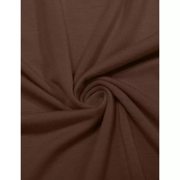 Herou Women Long Sleeve Crop Top Turtleneck Soft Lightweight Basic Slim Fit TopsCappuccino Brown