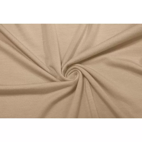 Herou Women Long Sleeve Crop Top Turtleneck Soft Lightweight Basic Slim Fit TopsRose Apricot