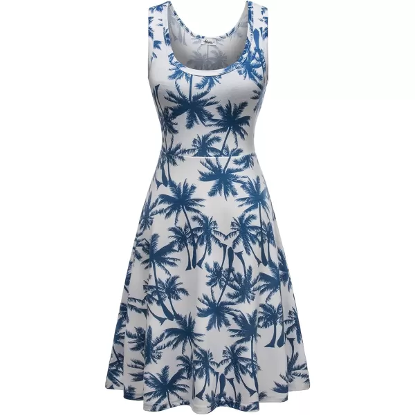 Herou Women Summer Casual Floral Sleeveless ALine Sun Dresses Flower18 LargeHerou Women Summer Casual Floral Sleeveless ALine Sun Dresses Flower18 Large