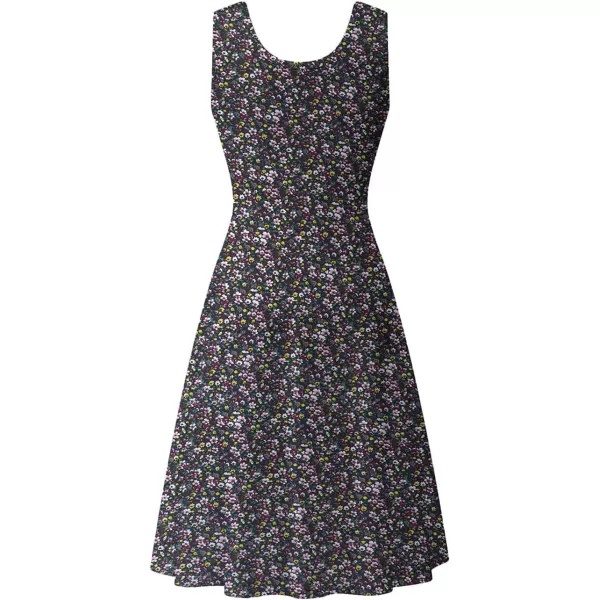 Herou Women Summer Casual Floral Sleeveless ALine Sun Dresses Flower5 MediumHerou Women Summer Casual Floral Sleeveless ALine Sun Dresses Flower5 Medium