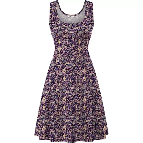 Herou Women Summer Slim Sleeveless Scoop Neck ALine Flare Sun DressesAfloral28