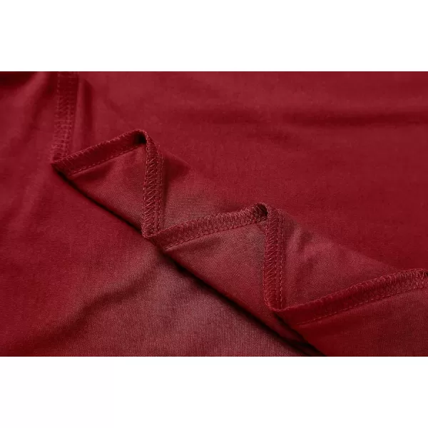 Herou Womens Long Sleeve Turtleneck Slim Fitted Lightweight Casual Active Layer Tops Shirts00burgundy Red