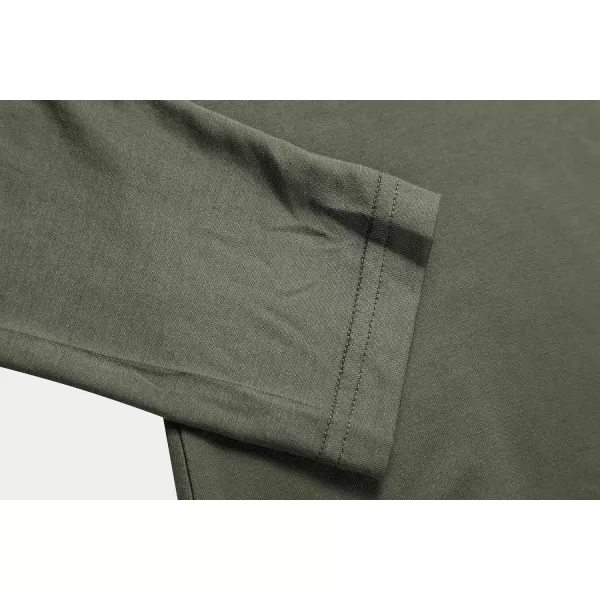 Herou Womens Long Sleeve Turtleneck Slim Fitted Lightweight Casual Active Layer Tops ShirtsArmy Green