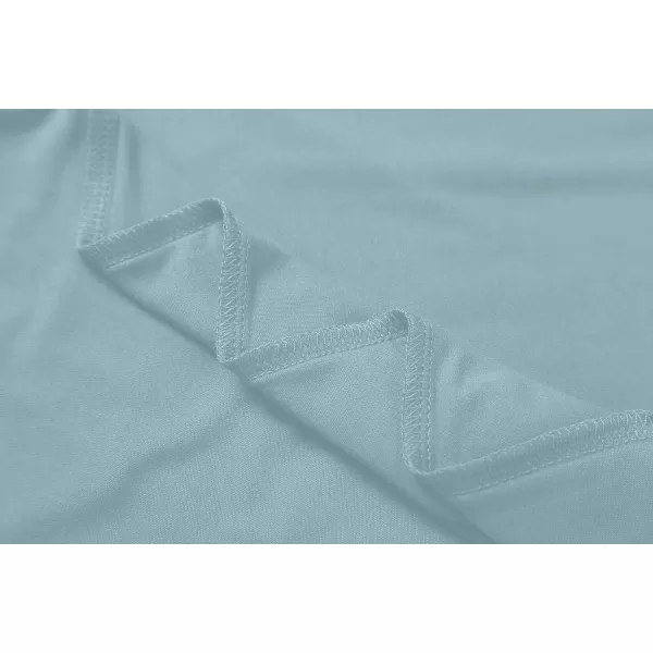 Herou Womens Long Sleeve Turtleneck Slim Fitted Lightweight Casual Active Layer Tops ShirtsBreezy Blue
