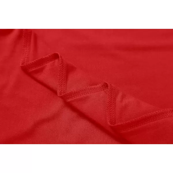 Herou Womens Long Sleeve Turtleneck Slim Fitted Lightweight Casual Active Layer Tops ShirtsBright Red